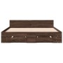 Cama con cajones madera de ingeniería marrón roble 150x200 cm de vidaXL, Camas y somieres - Ref: Foro24-3280747, Precio: 164,...