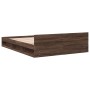 Cama con cajones madera de ingeniería marrón roble 150x200 cm de vidaXL, Camas y somieres - Ref: Foro24-3280747, Precio: 164,...