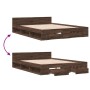 Cama con cajones madera de ingeniería marrón roble 150x200 cm de vidaXL, Camas y somieres - Ref: Foro24-3280747, Precio: 164,...