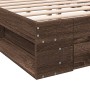 Cama con cajones madera de ingeniería marrón roble 150x200 cm de vidaXL, Camas y somieres - Ref: Foro24-3280747, Precio: 164,...