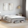 Cama con cajones madera ingeniería gris Sonoma 140x200 cm de vidaXL, Camas y somieres - Ref: Foro24-3280753, Precio: 183,11 €...