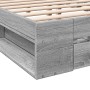 Cama con cajones madera ingeniería gris Sonoma 140x200 cm de vidaXL, Camas y somieres - Ref: Foro24-3280753, Precio: 183,11 €...