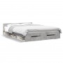 Cama con cajones madera ingeniería gris hormigón 140x200 cm de vidaXL, Camas y somieres - Ref: Foro24-3280751, Precio: 190,51...