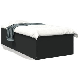 Estructura de cama madera de ingeniería negra 100x200 cm de vidaXL, Camas y somieres - Ref: Foro24-3280959, Precio: 105,74 €,...