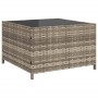Sofá de jardín en forma de L con mesa y cojines ratán PE gris de vidaXL, Conjuntos de jardín - Ref: Foro24-369041, Precio: 32...