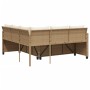 Sofá de jardín en forma de L con mesa y cojines ratán PE beige de vidaXL, Conjuntos de jardín - Ref: Foro24-369043, Precio: 2...
