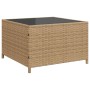 Sofá de jardín en forma de L con mesa y cojines ratán PE beige de vidaXL, Conjuntos de jardín - Ref: Foro24-369043, Precio: 2...