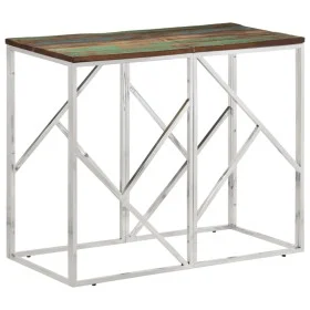 Mesa consola acero inoxidable madera maciza reciclada plateada de vidaXL, Mesas auxiliares - Ref: Foro24-349992, Precio: 85,6...