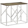 Mesa consola acero inoxidable madera maciza reciclada plateada de vidaXL, Mesas auxiliares - Ref: Foro24-349992, Precio: 86,3...
