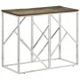 Mesa consola acero inoxidable madera maciza reciclada plateada by vidaXL, Side tables - Ref: Foro24-349992, Price: 85,63 €, D...