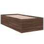 Estructura de cama madera de ingeniería marrón roble 90x190 cm de vidaXL, Camas y somieres - Ref: Foro24-3280978, Precio: 109...