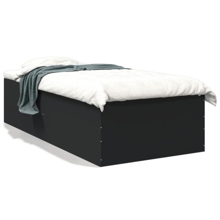 Estructura de cama madera de ingeniería negra 90x190 cm de vidaXL, Camas y somieres - Ref: Foro24-3280973, Precio: 110,23 €, ...