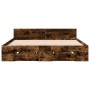 Cama con cajones madera de ingeniería roble ahumado 150x200 cm de vidaXL, Camas y somieres - Ref: Foro24-3280745, Precio: 173...