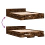 Cama con cajones madera de ingeniería roble ahumado 150x200 cm de vidaXL, Camas y somieres - Ref: Foro24-3280745, Precio: 173...