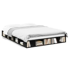 Estructura de cama madera de ingeniería negra 150x200 cm de vidaXL, Camas y somieres - Ref: Foro24-3280469, Precio: 155,42 €,...
