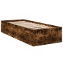 Estructura de cama madera de ingeniería roble humo 100x200 cm de vidaXL, Camas y somieres - Ref: Foro24-3281053, Precio: 97,8...