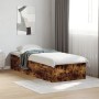 Estructura de cama madera de ingeniería roble humo 100x200 cm de vidaXL, Camas y somieres - Ref: Foro24-3281053, Precio: 97,8...