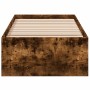 Estructura de cama madera de ingeniería roble humo 100x200 cm de vidaXL, Camas y somieres - Ref: Foro24-3281053, Precio: 97,8...