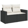 Set de sofás de jardín 7 pzas con cojines ratán sintético negro de vidaXL, Conjuntos de jardín - Ref: Foro24-3267296, Precio:...