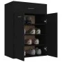 Mueble zapatero de madera contrachapada negro 60x35x84 cm de vidaXL, Zapateros y organizadores de calzado - Ref: Foro24-80107...