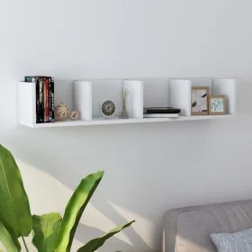 White plywood CD wall shelf 100x18x18 cm by vidaXL, Shelves and shelves - Ref: Foro24-801319, Price: 39,69 €, Discount: %