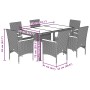 Set de comedor jardín 7 pzas con cojines ratán PE acacia gris de vidaXL, Conjuntos de jardín - Ref: Foro24-3278636, Precio: 5...