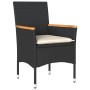 Set de comedor jardín 3 pzas con cojines ratán PE acacia negro de vidaXL, Conjuntos de jardín - Ref: Foro24-3278697, Precio: ...