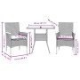 Set de comedor jardín 3 pzas con cojines ratán PE acacia negro de vidaXL, Conjuntos de jardín - Ref: Foro24-3278697, Precio: ...