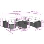 Set de sofás de jardín 8 piezas y cojines ratán sintético negro de vidaXL, Conjuntos de jardín - Ref: Foro24-3269356, Precio:...