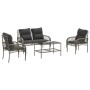 Set de sofás de jardín 4 pzas y cojines ratán sintético gris de vidaXL, Conjuntos de jardín - Ref: Foro24-368729, Precio: 297...