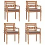 Juego comedor de jardín 5 pzas cojines gris oscuro madera teca de vidaXL, Conjuntos de jardín - Ref: Foro24-3155981, Precio: ...