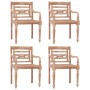 Sillas Batavia 4 uds madera maciza de teca encalada de vidaXL, Sillas de jardín - Ref: Foro24-3155988, Precio: 438,18 €, Desc...