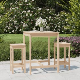 Set de mesa y taburetes altos 3 piezas madera maciza de pino de vidaXL, Conjuntos de jardín - Ref: Foro24-3154725, Precio: 18...