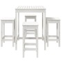 Set de mesa y taburetes altos jardín 5 pzas madera pino blanco de vidaXL, Conjuntos de jardín - Ref: Foro24-3154731, Precio: ...