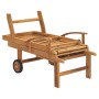 Tumbona de madera maciza de teca de vidaXL, Tumbonas - Ref: Foro24-48015, Precio: 253,04 €, Descuento: %
