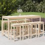 Mesa y taburetes altos jardín 9 piezas madera maciza de pino de vidaXL, Conjuntos de jardín - Ref: Foro24-3154765, Precio: 55...