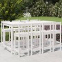 Mesa y taburetes altos jardín 9 pzas madera maciza pino blanco de vidaXL, Conjuntos de jardín - Ref: Foro24-3154771, Precio: ...