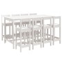 Mesa y taburetes altos jardín 9 pzas madera maciza pino blanco de vidaXL, Conjuntos de jardín - Ref: Foro24-3154771, Precio: ...