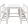 Mesa y taburetes altos jardín 9 pzas madera maciza pino blanco de vidaXL, Conjuntos de jardín - Ref: Foro24-3154771, Precio: ...