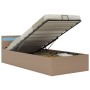 Cama canapé hidráulica LED cuero sintético capuchino 90x200 cm de vidaXL, Camas y somieres - Ref: Foro24-285558, Precio: 259,...
