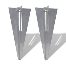 Clavijas de postes de valla 2 unidades acero de vidaXL, Postes de cerca - Ref: Foro24-140595, Precio: 19,00 €, Descuento: %
