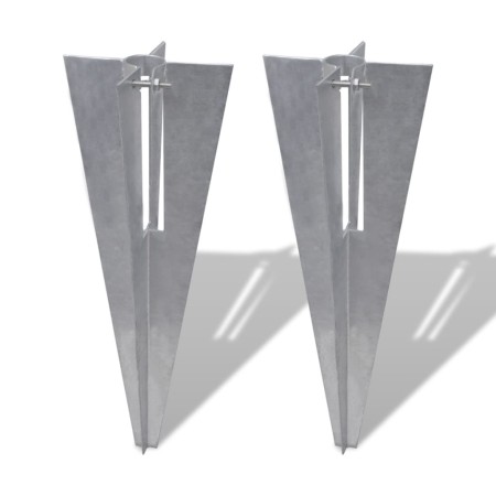 Clavijas de postes de valla 2 unidades acero de vidaXL, Postes de cerca - Ref: Foro24-140595, Precio: 19,00 €, Descuento: %