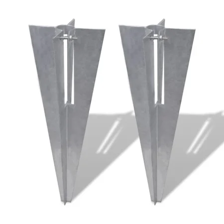 Clavijas de postes de valla 2 unidades acero de vidaXL, Postes de cerca - Ref: Foro24-140595, Precio: 18,71 €, Descuento: %