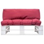 Sofá de jardín de palets con cojines rojos madera de pino de vidaXL, Sofás de exterior - Ref: Foro24-277379, Precio: 134,60 €...