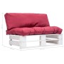 Sofá de jardín de palets con cojines rojos madera de pino de vidaXL, Sofás de exterior - Ref: Foro24-277379, Precio: 134,60 €...