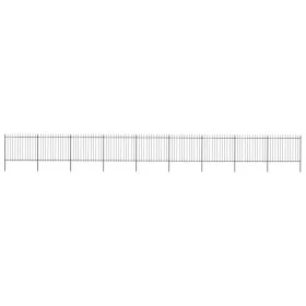 Gartenzaun mit Speerspitzen aus schwarzem Stahl 15,3x1,5 m von vidaXL, Zaunpaneele - Ref: Foro24-277637, Preis: 572,58 €, Rab...