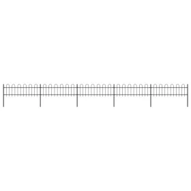 Garden fence with black steel hoop tips 8.5x0.6 m by vidaXL, fence panels - Ref: Foro24-277642, Price: 215,23 €, Discount: %