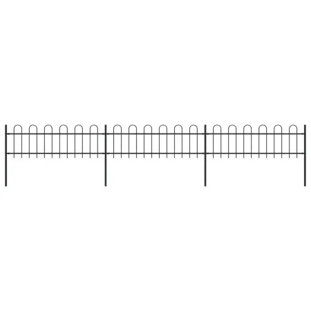 Gartenzaun mit schwarzen Stahlringspitzen 5,1 x 0,6 m von vidaXL, Zaunpaneele - Ref: Foro24-277640, Preis: 133,78 €, Rabatt: %