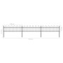 Valla de jardín con puntas de aro acero negro 5,1x0,6 m de vidaXL, Paneles de vallas - Ref: Foro24-277640, Precio: 146,69 €, ...