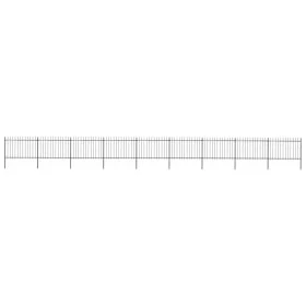 Garden fence with black steel spearheads 15.3x1.2 m by vidaXL, fence panels - Ref: Foro24-277628, Price: 524,84 €, Discount: %